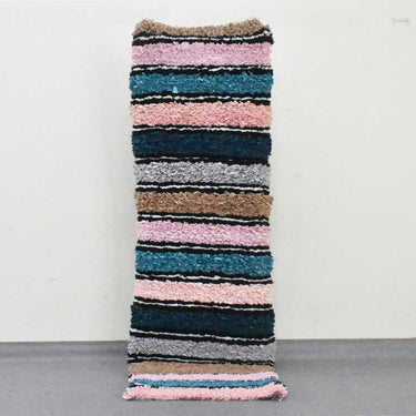 Colorful And Warm Moroccan Boucherouite Rug(2.4 x 8.7 feet) - Ettilux Home